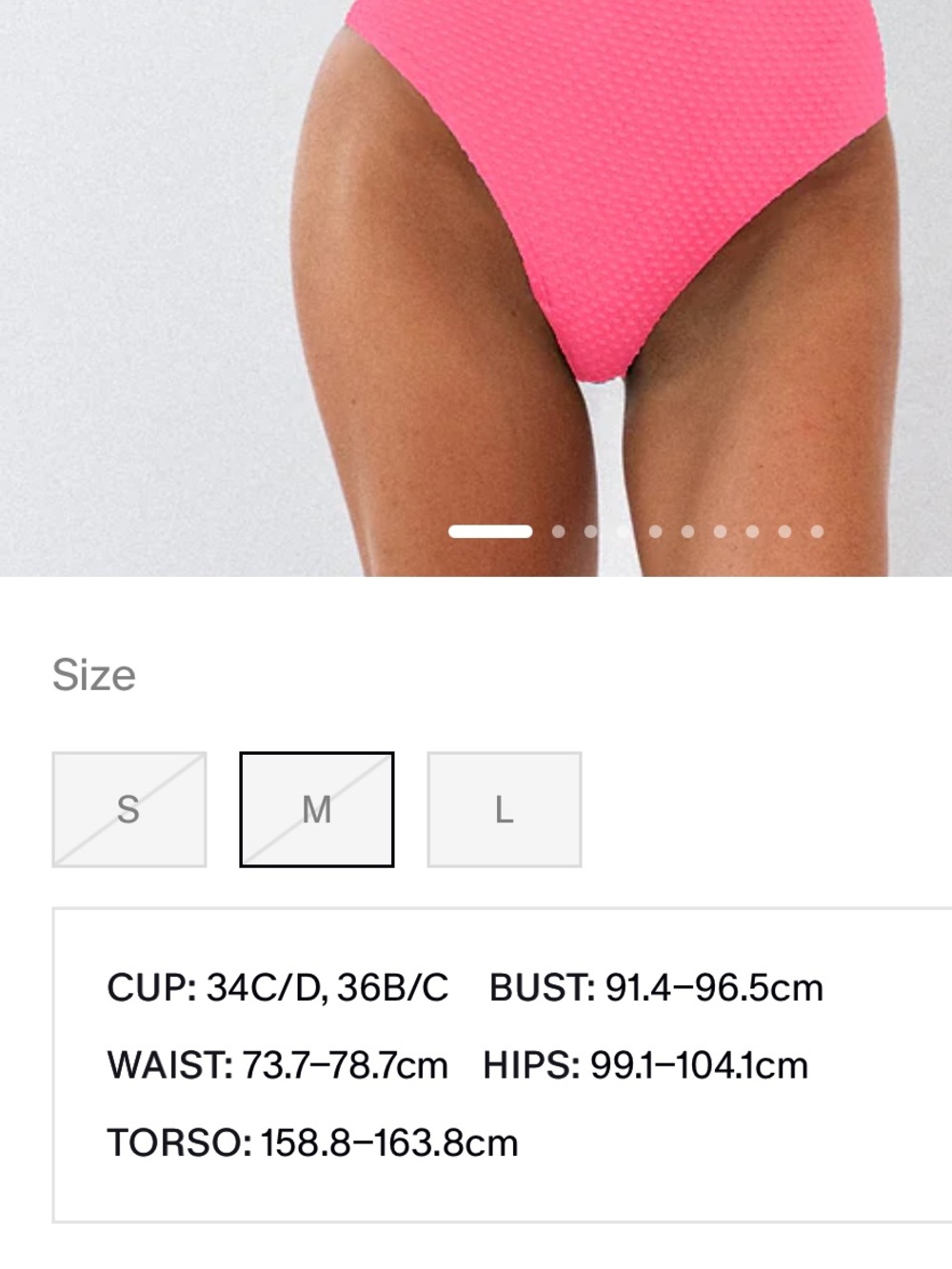 NWT Cupshe Pink Textured Square-Neck Bikini with High-Waist Bottoms in Size M - Picture 9 of 9